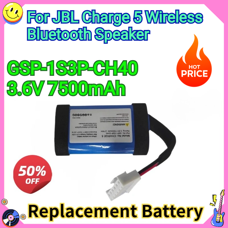 Jbl Speaker Charge 5 - Nouvelle batterie de remplacement 3.6V 7500mAh