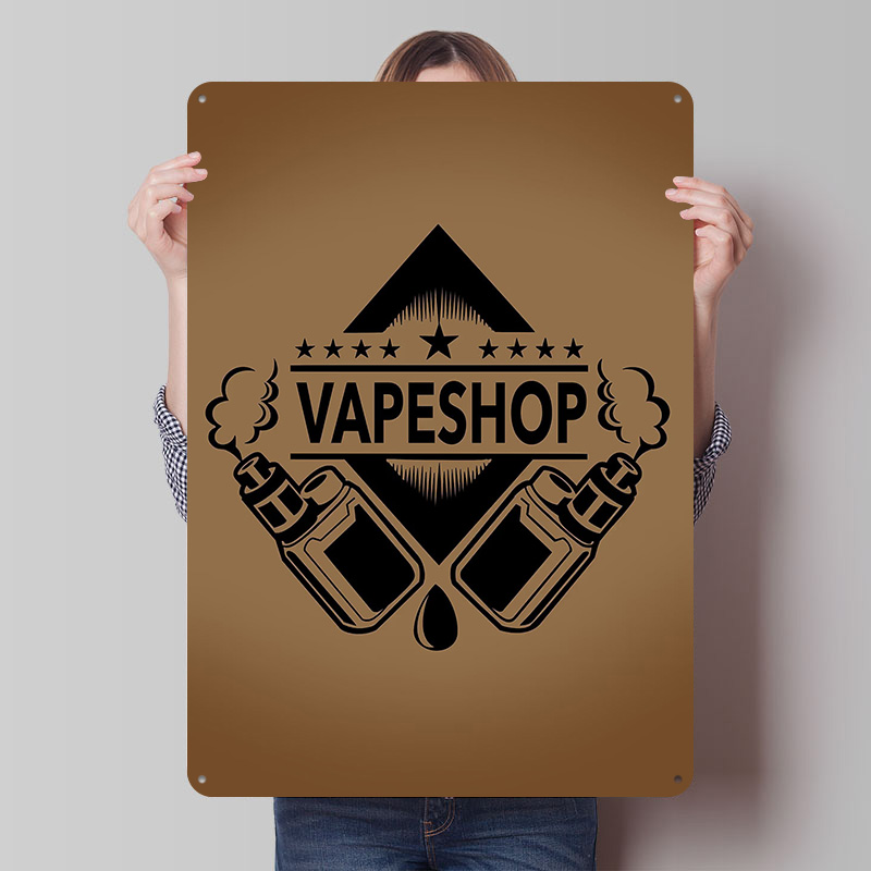 Affiches en fer blanc avec Log - Vaping Shop avis et prix