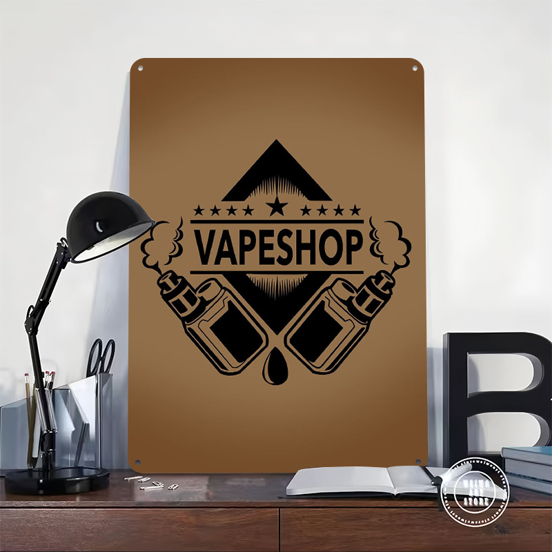 Affiches en fer blanc avec Log - Vaping Shop avis et prix