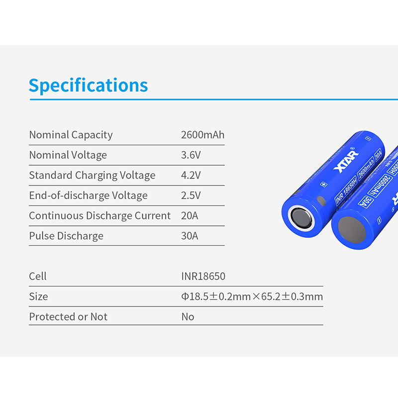 Batterie XTAR 18650 2600 mAh C - Vape Battery 18650 avis et prix